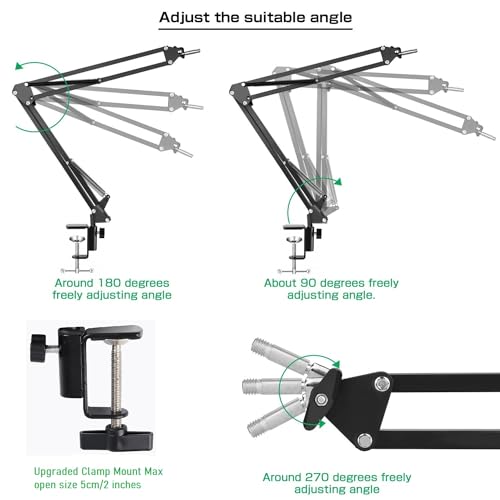 Kiyo pro Webcam Ring Light with Clamp Stand,10 Inch Sefie Light with Folding Arm Holder Compatible with Razer kiyo, kiyo pro,kiyo X webcams