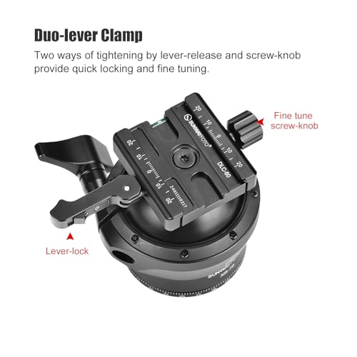 70mm Low Profile Tripod Ball Head,Ballhead for Hunting,Load 88.2lb(40KG), 2523
