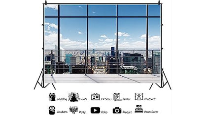 YYNXSY 10X8FT Office Backdrop for Video Conference Backdrop with Window Background Screen for Video ConferencingChildren Taking Photography Studio Background Holiday Party Birthday Party YY-1005 - size: 10X8FT