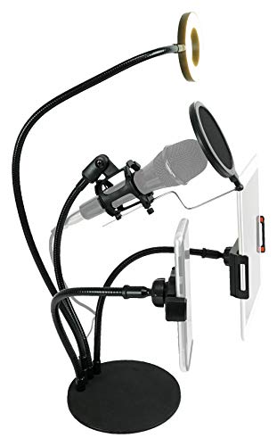 Technical Pro Conference Room/Work From Home Desk Light w/Mic+Phone+Tablet Stand