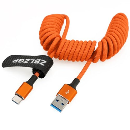 USB C to USB A Cable, Fast Charging & 480Mbps Data, for Canon EOS 1D X/5D Mark III, Sony DCR - SX40, Nikon D90 - color: Orange Braided, style: USB-A to USB-C