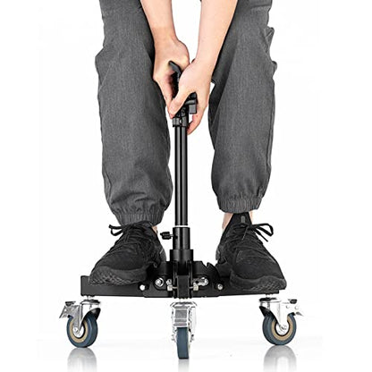AMBITFUL Heavy Duty Light Stand with Casters, 21-31.9" Photography Tripod Stand with Adjustable Height -Foldable Design & 3 Locking Casters for Studio/Low-Angle Shooting, Softboxes & Studio Lights
