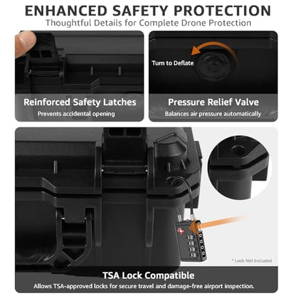 Waterproof Hard Case for Insta360 X5 Essentials Bundle/X4/X3 | Holds Up to 6 Batteries | Shockproof & Dustproof Protection | Fits Floating Hand Grip, Selfie Stick, Lens Guards & Accessories