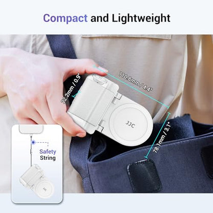 JJC Magnetic Phone Camera Grip Handle with Wireless Shutter Remote, Magsafe Camera Handle Bluetooth Bracket for iPhone Android Smartphone with 1/4” Tripod Screw for Video Photo Shooting (White) - color: White Standard Grip