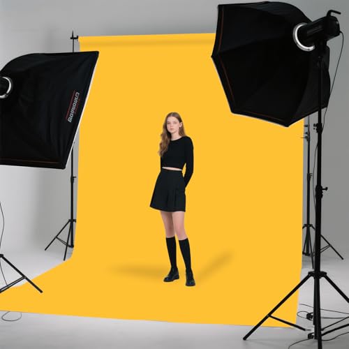 Yellow Photo Backdrop for Photoshoot Photography Background Studio Backdrop Streaming Video Shooting 5x7FT - color: Yellow, size: 5X7 FT