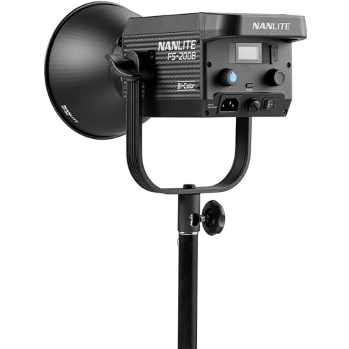 Nanlite FS-200B 220W Bi-Color LED Video Light, 2700K-6500K COB Studio Light with Bowens Mount, App Control, Quiet Fan, High CRI for YouTube, Photography, Filmmaking & Live Streaming