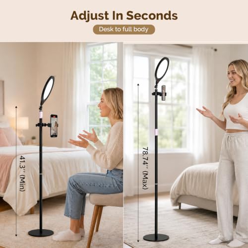 ShowMaven 14" Full Screen Ring Light with Adjustable Stand, Studio LED Ring Light with Phone Holder & 58" Stand, Selfie Light with Remote for Video Photography, TikTok, YouTube, Live Stream