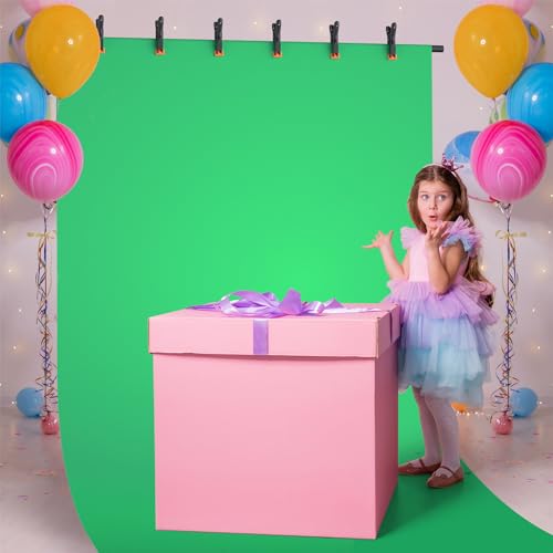 Forlogic Green Screen Backdrop Kit with Stand, 8x5.3ft Portable GreenScreen Background Stand for Streaming Video and Photography Shoots - size: 8*5.3FT