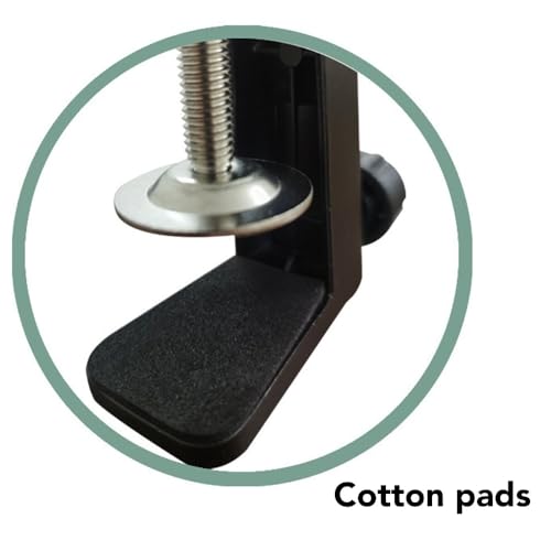Aluminum Alloy Desk C Clamp 2.4 InchTable Mount Holder for Swing Arm Lamp Microphone 12mm Rod Screw-Tightening Soft Rubber Pad