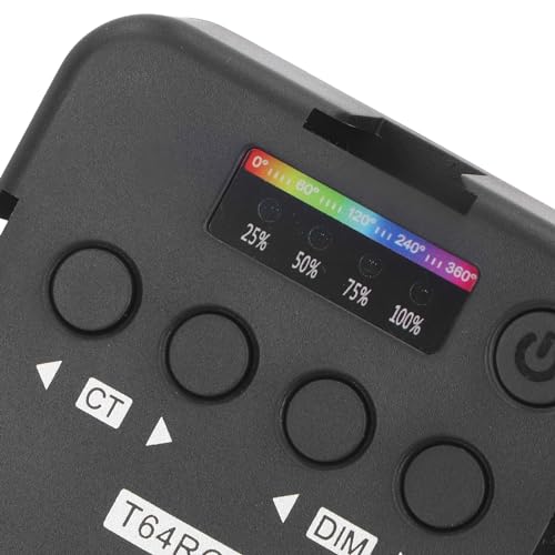 RGB LED Video Light with 360-Degree Color Adjustment & 3 Cold Shoe Mounts, 1200mAh Rechargeable Portable Photography Light for Streaming Studio Content Creation