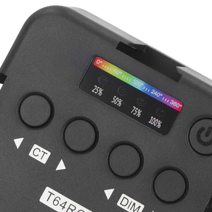 RGB LED Video Light with 360-Degree Color Adjustment & 3 Cold Shoe Mounts, 1200mAh Rechargeable Portable Photography Light for Streaming Studio Content Creation