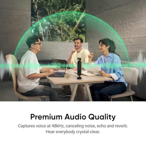Insta360 WaveLink Pro - 4K Conference Room Speakerphone and Camera, Speaker Tracking, 5m 360° Voice Pickup, Noise Reduction, AI Transcription and Summaries, Plug & Play, Works with Zoom, Teams