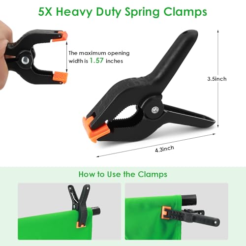 Green Screen Backdrop Kit, Portable Greenscreen Background with T-Shaped Stand, 5 Clamps & Carrying Bag for Photography, Streaming, Zoom, Gaming, (Green, 6.5 Feet X 5.0 Feet) - color: 78×59IN Green