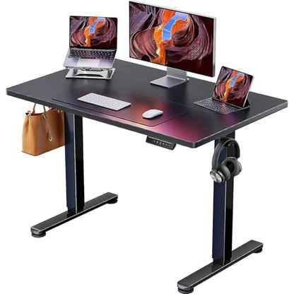 ErGear Height Adjustable Electric Standing Desk, 40 x 24 Inches Sit Stand up Desk, Memory Computer Home Office Desk, Black - color: Black, size: 39.4 X 23.6 Inches