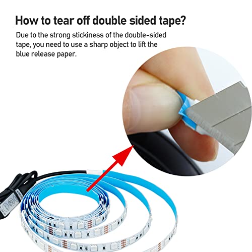 5V USB RGB LED Strip Light USB Powered 13.2ft/4M (2pcs x 6.6ft) 240LEDs Flexible SMD 5050 with Controller Dimmable 19 Dynamic Modes 20 Static Colors No-Waterproof IP20 LED Tape Lights - color: RGB (Red, Green, Blue)