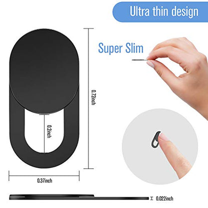 Webcam Cover Slide, [6 - Pack]Ultra-Thin Web Camera Cover for Laptops, PC,Computer and Apple Devices like MacBook,iMac, iPad and iPhone 6/7/8 Plus.0.022in Thick Web Blocker for Privacy and Security - color: 6 Pack Black