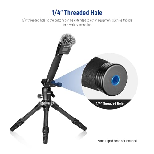 NEEWER 12"/30cm Telescoping Interview Mic Handle for Wireless Go, Lavalier Video Microphone Handheld Adapter with Cold Shoes Compatible with RODE Wireless Go II DJI Mic NEEWER CM22, MS004 - style: MS004(30cm)