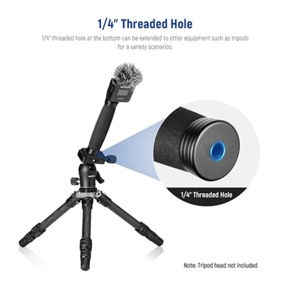 NEEWER 12"/30cm Telescoping Interview Mic Handle for Wireless Go, Lavalier Video Microphone Handheld Adapter with Cold Shoes Compatible with RODE Wireless Go II DJI Mic NEEWER CM22, MS004 - style: MS004(30cm)