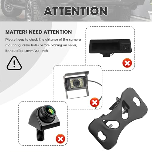 4 Sets Car Backup Camera Mount Kit with Screws,90° Adjustable Rear Camera Mount for 13mm Screw Mounting Holes,2 Types Rear Dash Cam Mounts Fit for Reverse Cameras/Rearview Cameras