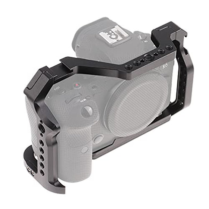 Hersmay R5 R6 Cage with Top Handle,Aluminium Alloy Camera Cage for Canon EOS R5 R6 Mirrorless Cameras, Vlogging Video Shooting Filmmaking Rig Stabilizer with 1/4" Mounting and 3/8" Arri Locating Hole - size: für Canon EOS R5 R6