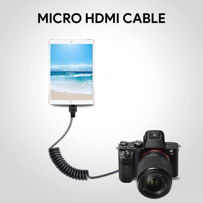 UCEC 11.81"/30cm Coiled Micro HDMI to Micro HDMI Cable for Gopro Cameras Small HD Monitors - color: Micro to Micro