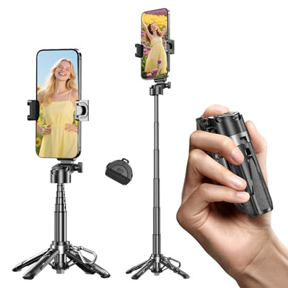 Selfie Sticks for iPhone, 4-in-1 Multi-Functional Phone Tripod with Remote Control, Pocket-Sized Mini Selfie Stick, Suitable for Photography, Live Streaming, Outdoor Travel Essentials - style: Clamp