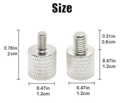 Projector Mount Tripod Screw Thread Adapters Converters Female 1/4 in / 6.35 mm to Male 0.23 in / 5.9 mm or 0.15 in / 3.9 mm M4 M6 Screws Adapter Bushing for Mini Projector Mount Camera Tripod