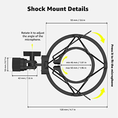 IXTECH Microphone Shock Mount - Noise Isolation, Anti Vibration for 48-51mm Condenser Mic