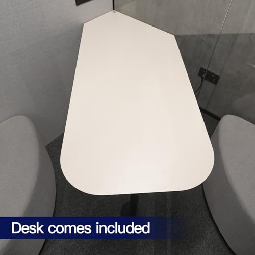 Soundproof Office Pod Booth, 2 Person Meeting Pod Black, Quiet Meeting Pod with Acoustic Panels, Portable Modular Pod, Mobile Sound Proof Booth, Privacy Phone Booth for Calling H92in W63in D55in