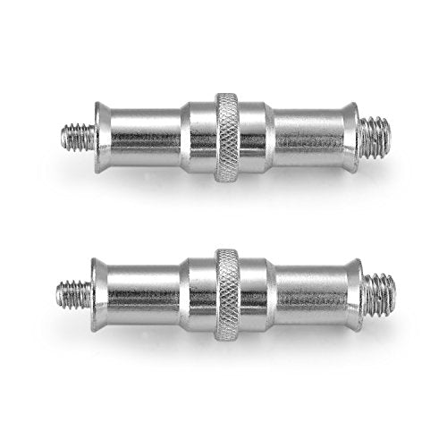 Neewer 2 Pieces Standard 1/4 to 3/8 inch Metal Male Convertor Threaded Screw Adapter Spigot Stud for Studio Light Stand, Hotshoe/Coldshoe Adapter, Ball Head, Wireless Flash Receiver, Trigger - ST24 - style: ST24