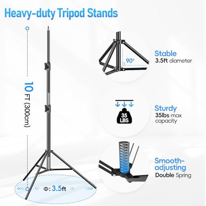 EMART Back Drop Adjustable Stand,30X10ft Backdrop Stand Heavy Duty Photography Background Support System Kit with 300° Angle Rotatable Connector and 12 Spring Clamps for Parties,Wedding,Photo Studio - size: 30×10ft(W×H）