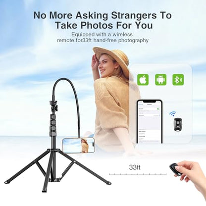 elitehood Magnetic iPhone Tripod Stand with Flexible Gooseneck, Magsafe Phone Stand for Video Recording Filming, Heavy Duty Aluminum Phone Tripod for iPhone 17 Pro Max / 17 Pro / 16 Pro Max - style: Magnetic Phone Tripod
