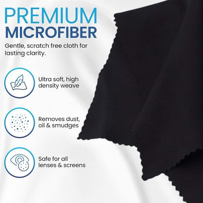 Purity Eyeglass Cleaner Family Pack - Multi-Size Lens Cleaner Kit - 1x1oz, 1x2oz, 1x4oz, 1x8oz Bottles + 4 Premium Microfiber Cloths - Safe for All Lenses, Eyeglasses, & Screens - Streak-Free Formula - style: 8 Piece Set - (1oz + 2oz + 4oz + 8oz Lens Spra
