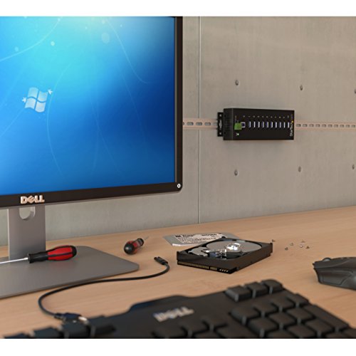 StarTech 10-Port Industrial USB 5Gbps Hub, Mountable, TAA (ST1030USBM) | Steel housing, ESD and surge protection, DIN/wall/desk mount, 7-24V terminal block power