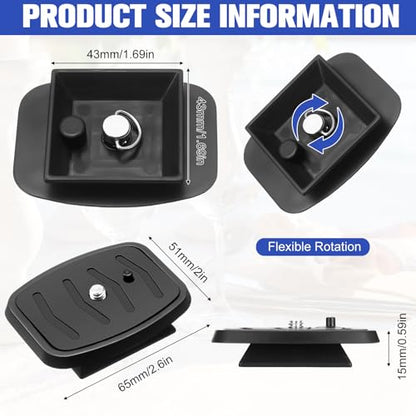 TOODOO 2 Pack 41mm and 43mm Tripod Quick Release Plate Camera Mounting Adapter, 2 Sizes QR Release Camera Tripod Ball Head Parts Replacement Compatible with Ambico V0552 V0554, Sunpak,Kalimar - size: 41mm and 43mm
