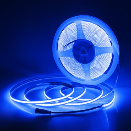 Aclorol 32.8ft Blue Led Strip Lights COB Led Strip Light 24V Flexible LED Tape Light for Bedroom Kitchen Cabinet Closet Other Home Indoor Decor 3200Leds 10M(Power Supply&Dimmer Not Included) - color: Blue, size: 32.8FT(No Power Supply)