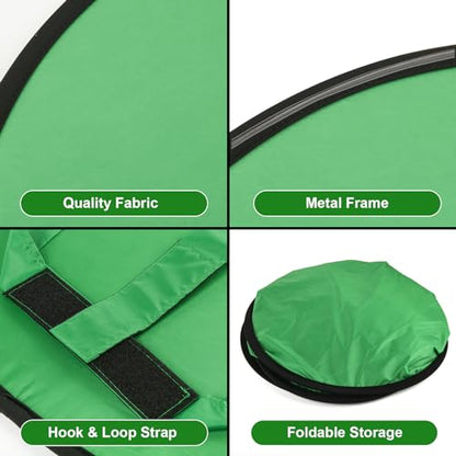 Cosmos 1 Pc Green Screen Backdrop 43 in / 110 cm Diameter Foldable Portable Photography Background Green Screen Chroma Key Backdrop for Photography Photo Video Studio, Live Streaming, Video Meeting - color: Green Screen