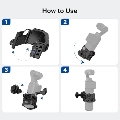 NEEWER Gimbal Camera Cage Compatible with Xtra Muse and DJI Osmo Pocket 4, Protective Action Camera Video Rig with Cold Shoe Mount Adapter Photography Accessories, No Assembly Needed, AC069