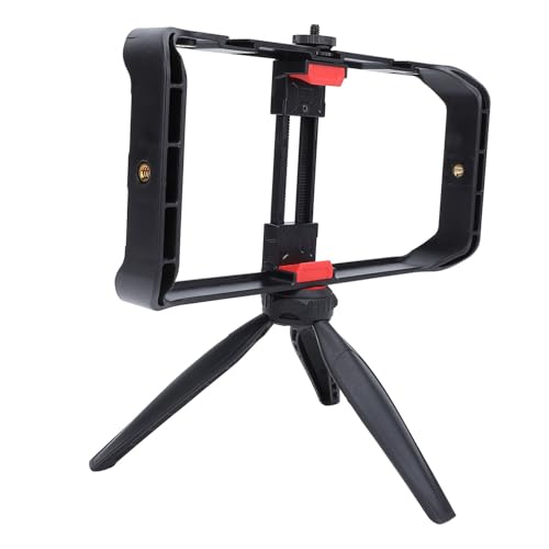 Pilipane Smartphone Video Rig Hand Grip Stabilizer Durable ABS Phone Stabilizer Rig with Tripod for Live Streaming Videography and Film Production