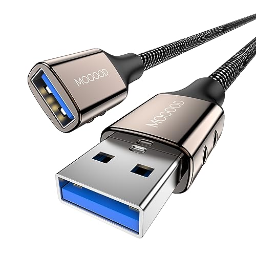 MOGOOD USB 3.0 Extension Cable 3FT – USB Extension Cord Type A Male to Female for Webcam, Printer, Mouse, Keyboard, Gaming Wheel – Bring Desktop Accessories Within Easy Reach - size: 3 ft