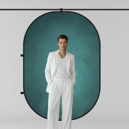 Kate Pop up Backdrop Gray Green Collapsible Backdrops for Photography Studio Portable Backdrop for Headshot, 5x6.5ft