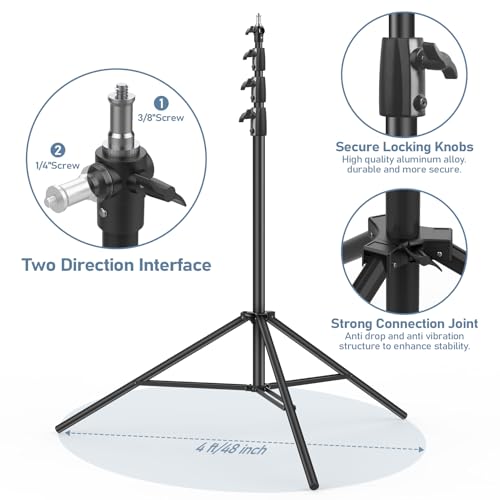 13.1' Heavy Duty Light Stand Photography Tirpod with Air Cushioned 157.2in/4m Adjustable Metal Professional Sky High Tripod with 1/4"& 3/8" Screw Adapter Compatible with Most DSLR Cameras - size: Air Cushioned 13.1'
