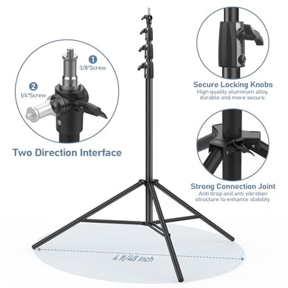 13.1' Heavy Duty Light Stand Photography Tirpod with Air Cushioned 157.2in/4m Adjustable Metal Professional Sky High Tripod with 1/4"& 3/8" Screw Adapter Compatible with Most DSLR Cameras - size: Air Cushioned 13.1'