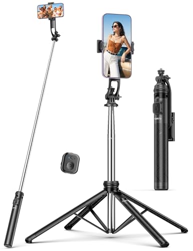 71" Selfie Stick Tripod, All in One Quadripod with Remote & Phone Holder, Extendable Cell Phone Tripod, Travel Tripod Stand Compatible with for Cell Phone & Camera, iPhone, Android,Video Recording - size: 71in-Phone Tripod