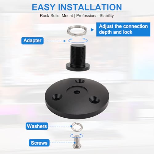 Desktop Microphone Stand for Shure MV7/MV7+, Premium Low-Profile Detachable Microphone Base with Locking Nut, Secure & Space-Saving Desktop Stand for Shure MV7 and MV7+ Podcast Mic - size: for Shure MV7/MV7+
