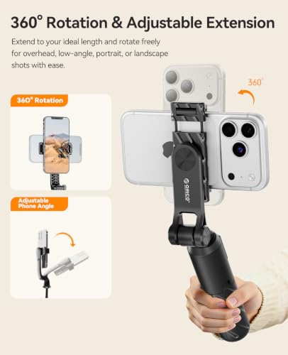 ORICO Portable Selfie Stick Tripod, 27.5'' Mini Tripod for iPhone - SPV70 | Extendable Stand with Detachable Wireless Remote & 360° Rotating Phone Holder – Ideal for Content Creators, Vloggers, Travel - size: 27.5''