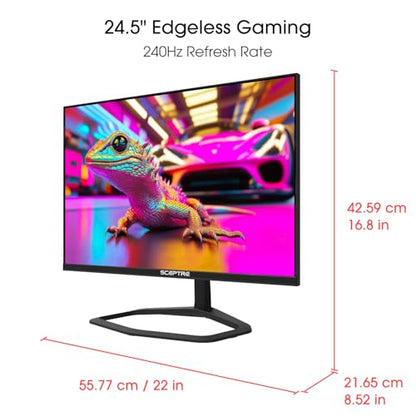 New! Sceptre 24.5-inch Gaming Monitor 240Hz 1ms DisplayPort x2 HDMI x2 100% sRGB AMD FreeSync Premium Build-in Speakers, Machine Black 2026 (E255B-FWD240 Series) - style: 2025 25" 240Hz