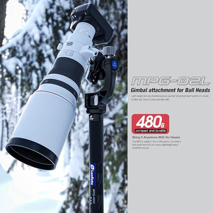 Leofoto Monopod Gimbal Head for Camera, Professional Aluminum Alloy Tripod Head with Arca-Swiss Dovetail Quick Release Plate, 360° Panoramic Shooting for DSLR Camera Up to 48lbs/22kg (MPG-02L) - color: MPG-02L-Max Load 48lb