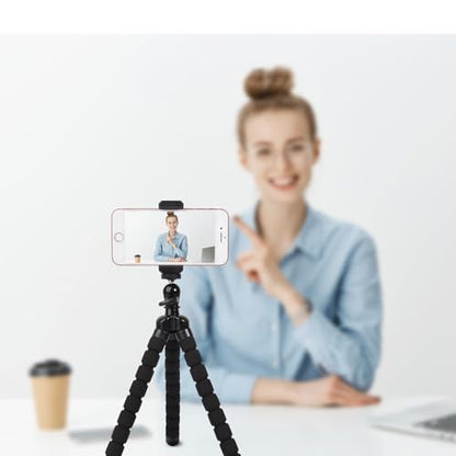 Phone Mini Tripod, Ruittos Premium Flexible Mobile Phone Tripod Stand Compatible with iPhone Samsung Go Pro, Small Digital Camera, Black