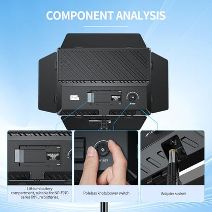 Video Light Panel Photography Lights Bi-Color Dimmable 2500-6500K Led Camera Studio Streaming Lighting Photo Shooting